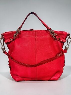 COACH Brooke Red Leather Convertible Hobo Shoulder Bag 14142